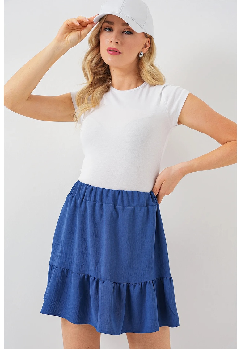 Fusta mini HiCCUP - albastru - poliester-elastan