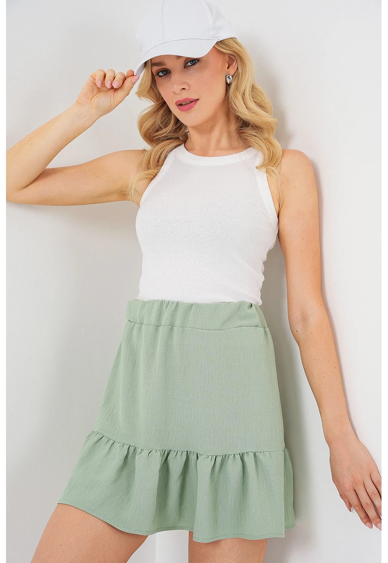 Fusta mini HiCCUP - verde - poliester-elastan