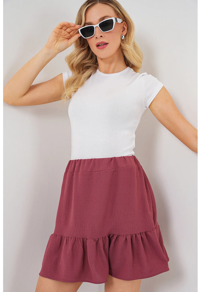 Fusta mini HiCCUP cu captuseala - roz - poliester-elastan