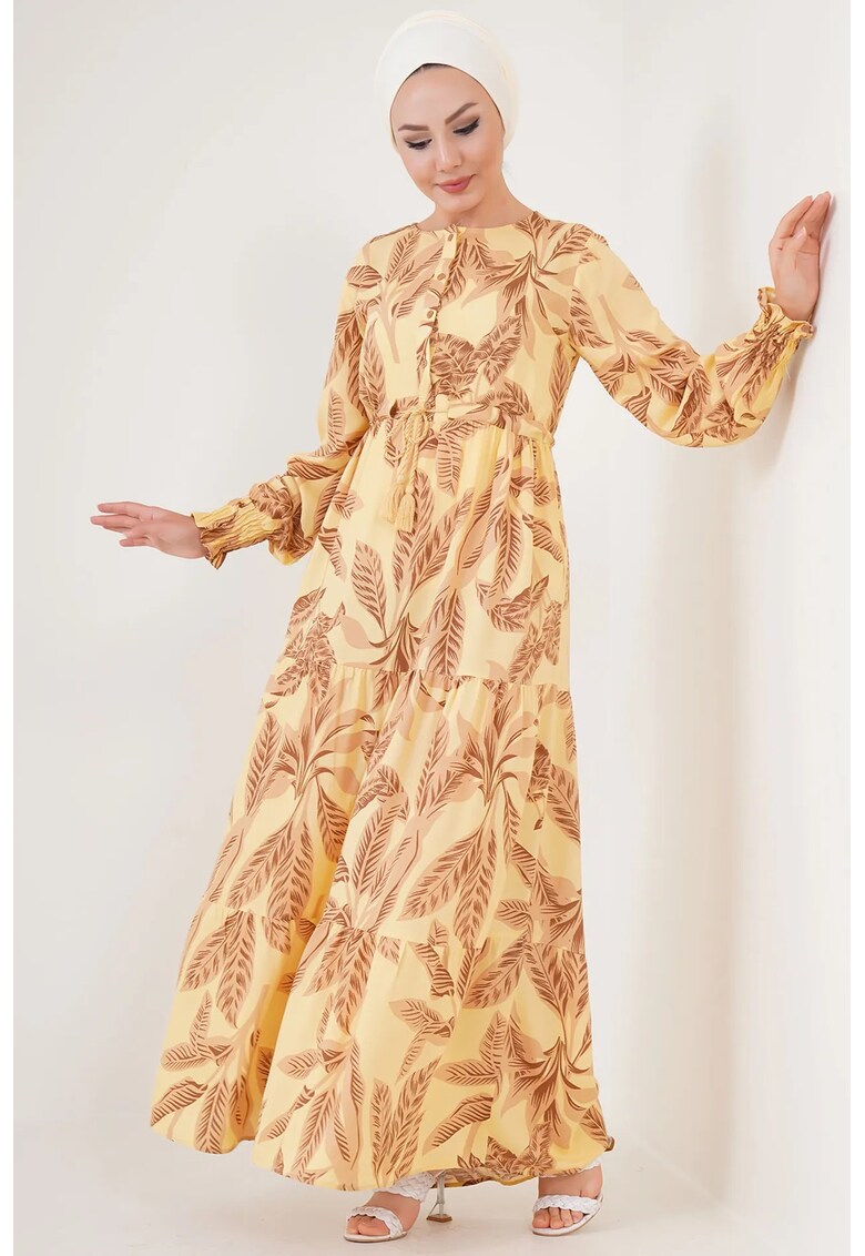 Rochie maxi - HiCCUP - rotund - galben - viscoza - Galben lamaie