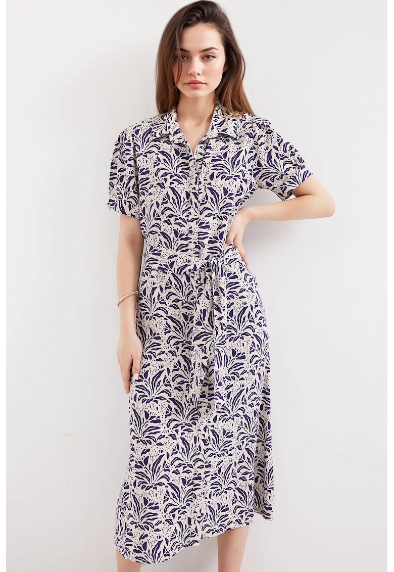 Rochie midi dama HiCCUP - viscoza - imprimeu floral