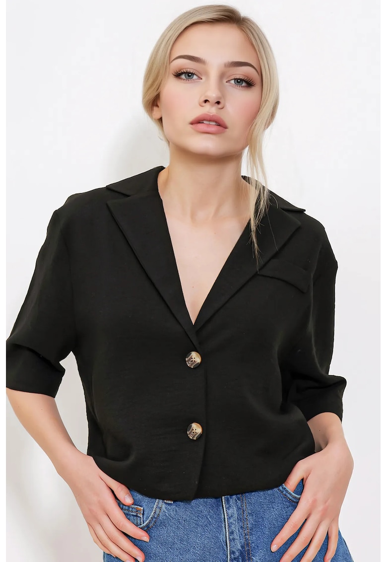 Sacou dama poliester/lycra - croiala dreapta - negru