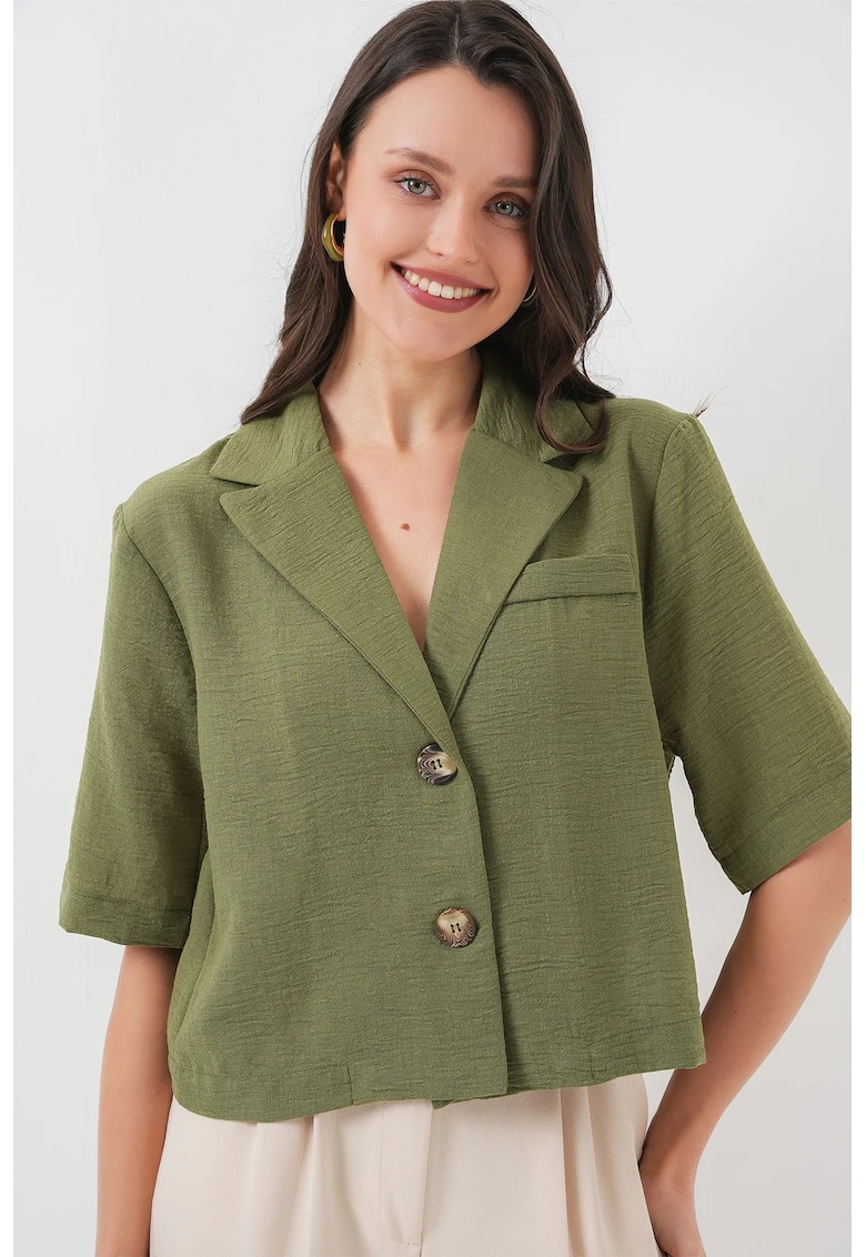 Sacou dama poliester/lycra - croiala dreapta - verde