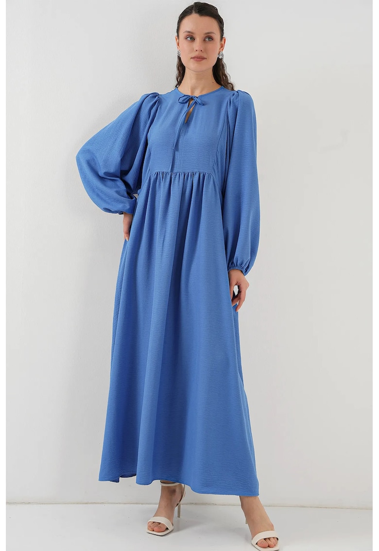 Rochie maxi lejera dama -  poliester/elastan - albastru indigo