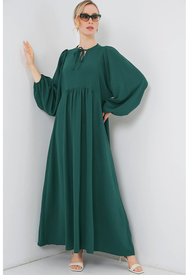 Rochie maxi lejera dama -  poliester/elastan - verde