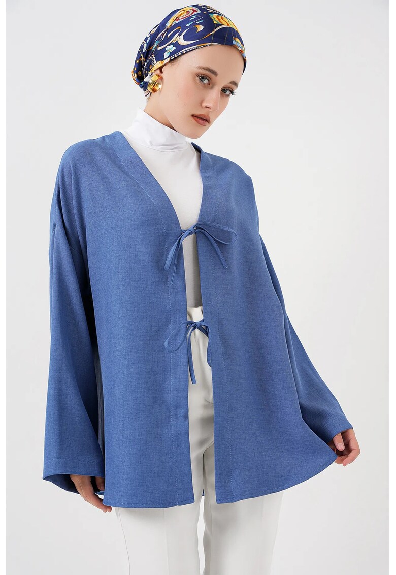 Kimono - lung - bleu marocan - amestec de in -