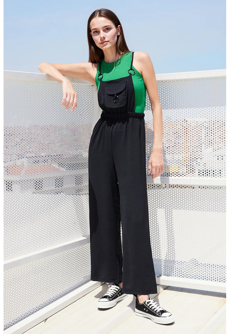 Salopeta dama BDART - croiala lejera - negru - poliester - lycra