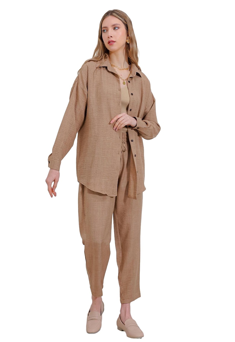 Set camasa cu maneca lunga si pantaloni dama - viscoza/in - Camila Maro - XXL