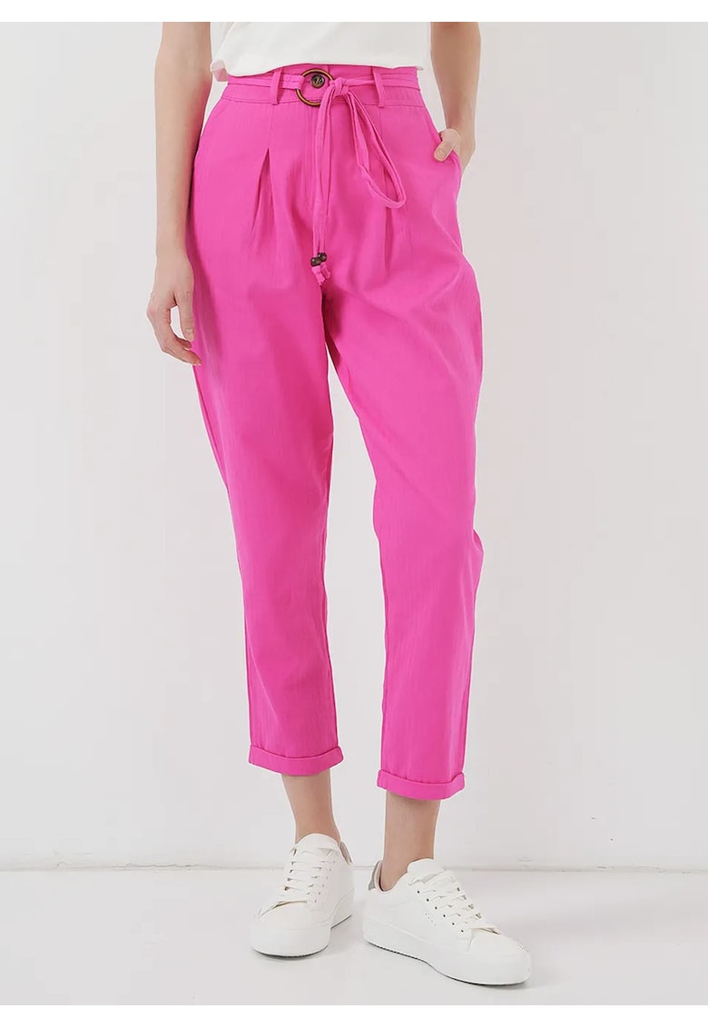 Pantaloni dama - croiala lejera - roz - bumbac