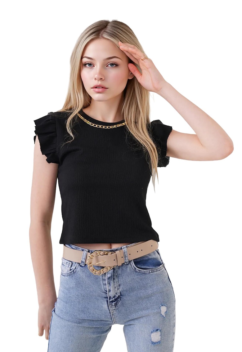 Tricou pentru dama -  Poliester/Lycra - Negru