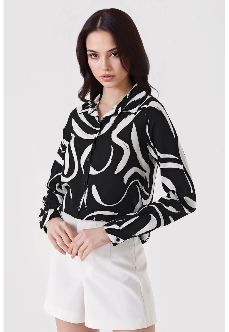 Camasa dama cu imprimeu BDART - viscoza - negru