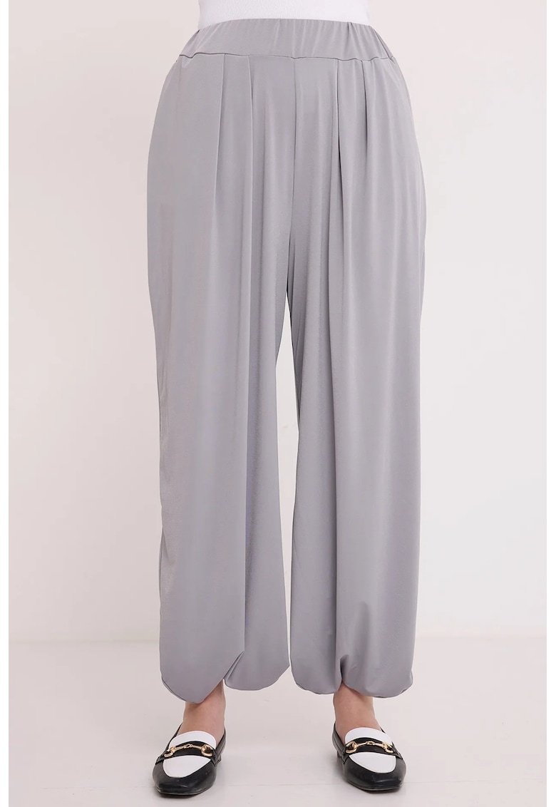Pantaloni dama - BigDart - poliester-elastan - Gri -