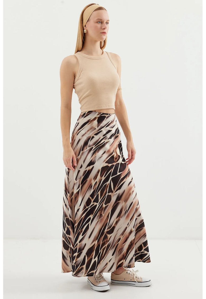 Fusta maxi - HiCCUP - din poliester - multicolor