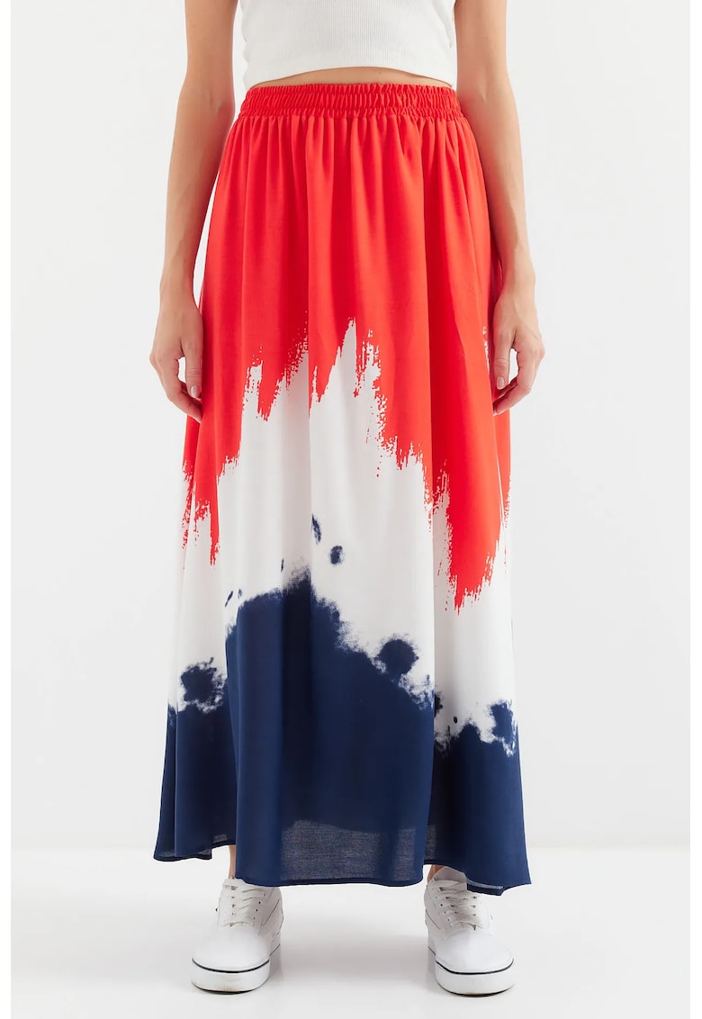 Fusta maxi HiCCUP - talie elastica - model gradient - multicolor - viscoza