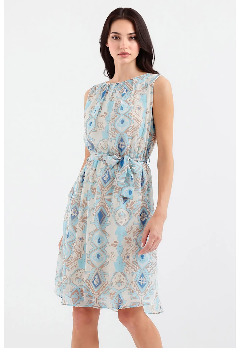 Rochie mini dama - HiCCUP - decolteu rotund - poliester - multicolor