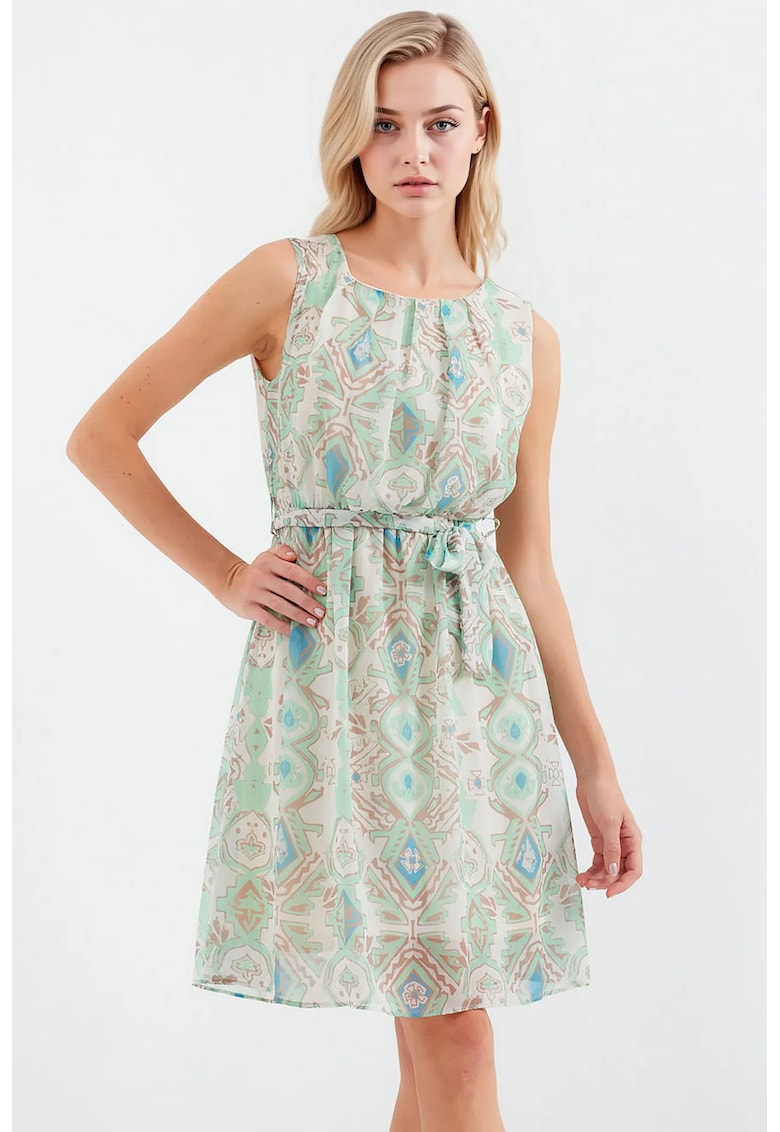 Rochie mini dama HiCCUP - decolteu rotund - poliester - multicolor