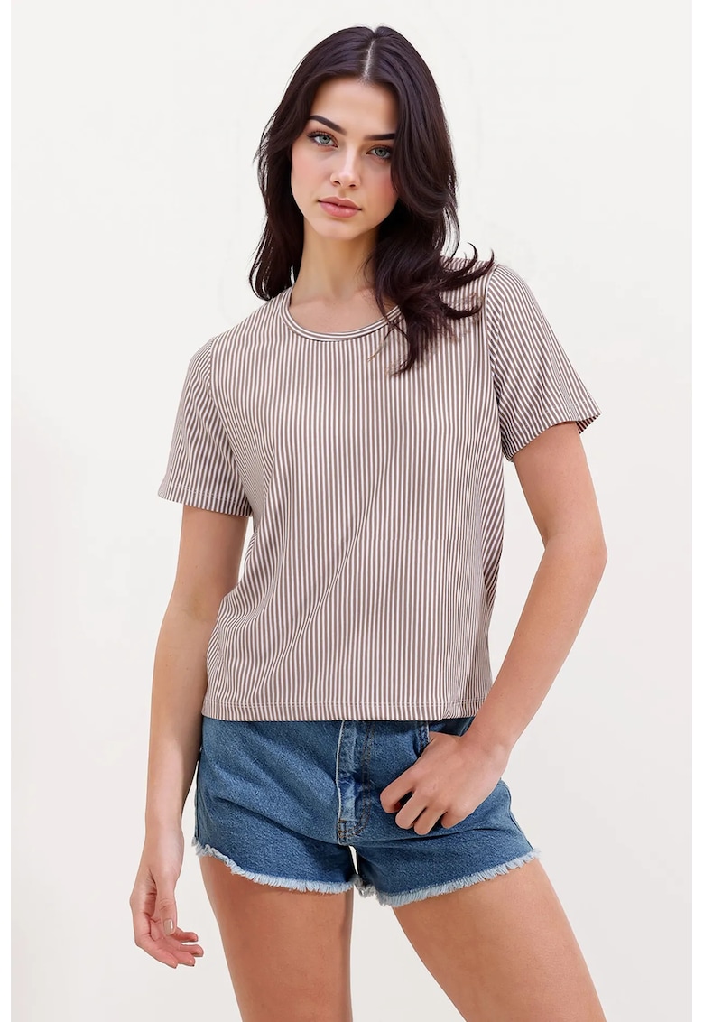 Tricou dama - tricou cu guler rotund - maneca scurta - viscoza/ lycra