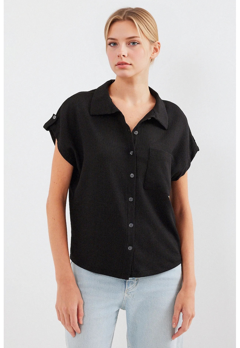 Camasa dama HiCCUP BDART - jerseu - maneca scurta - negru