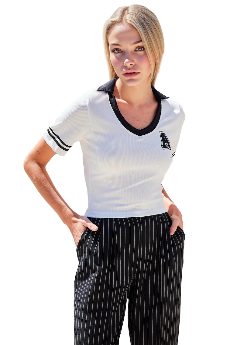 Tricou polo - HiCCUP - Poliester/Elastan - Alb