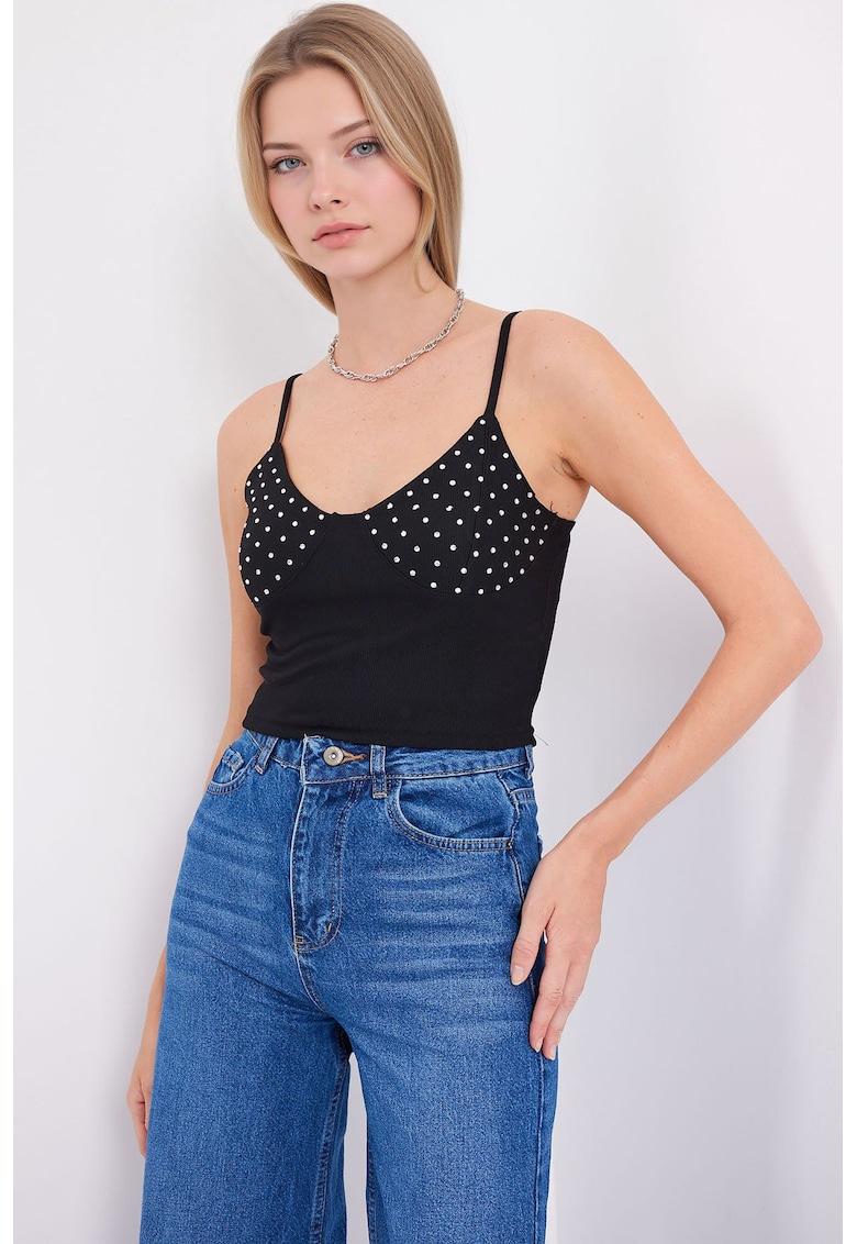 Top dama - HiCCUP - Jerseu - Negru -