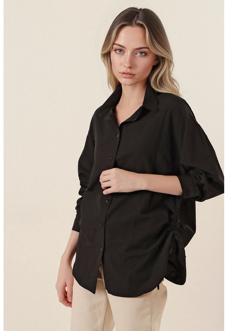 Camasa supradimensionata dama - HiCCUP - negru - bumbac si poliester