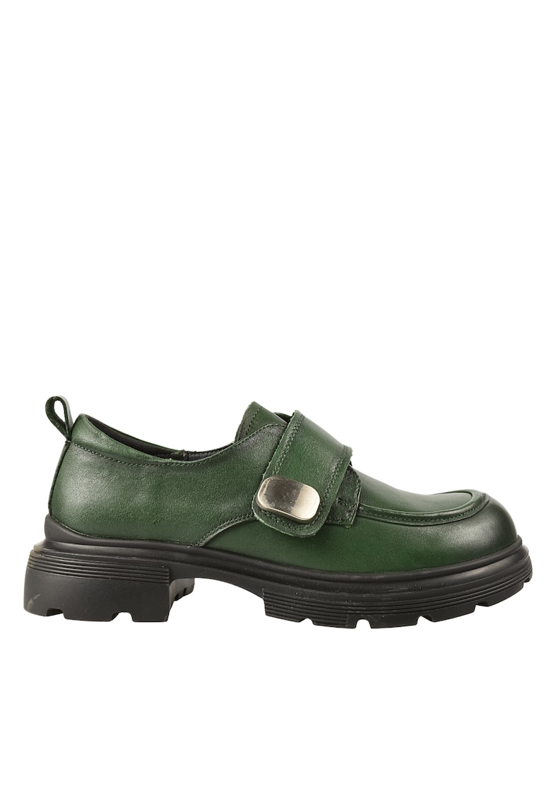 Pantofi casual - dama -  KM 6715 verde - piele naturala