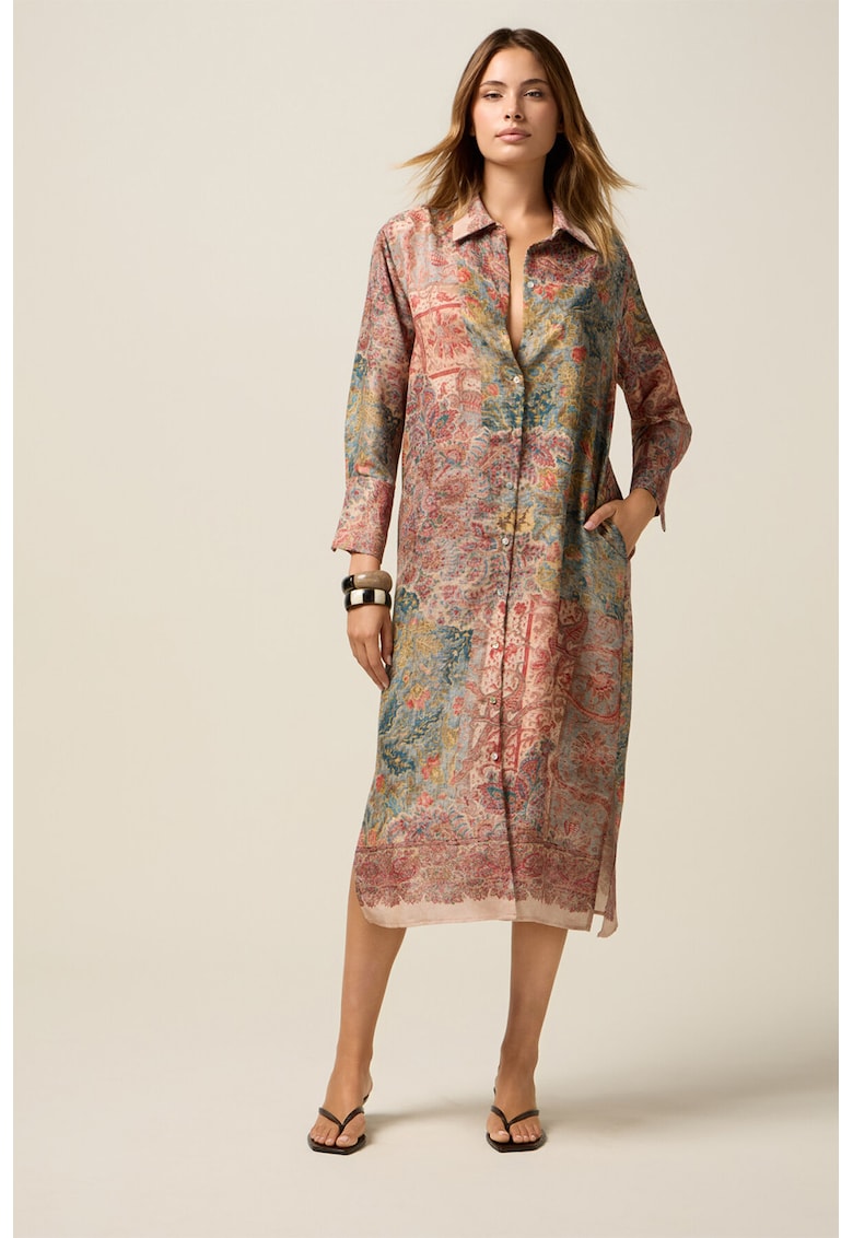 Rochie-camasa cu model si slituri laterale