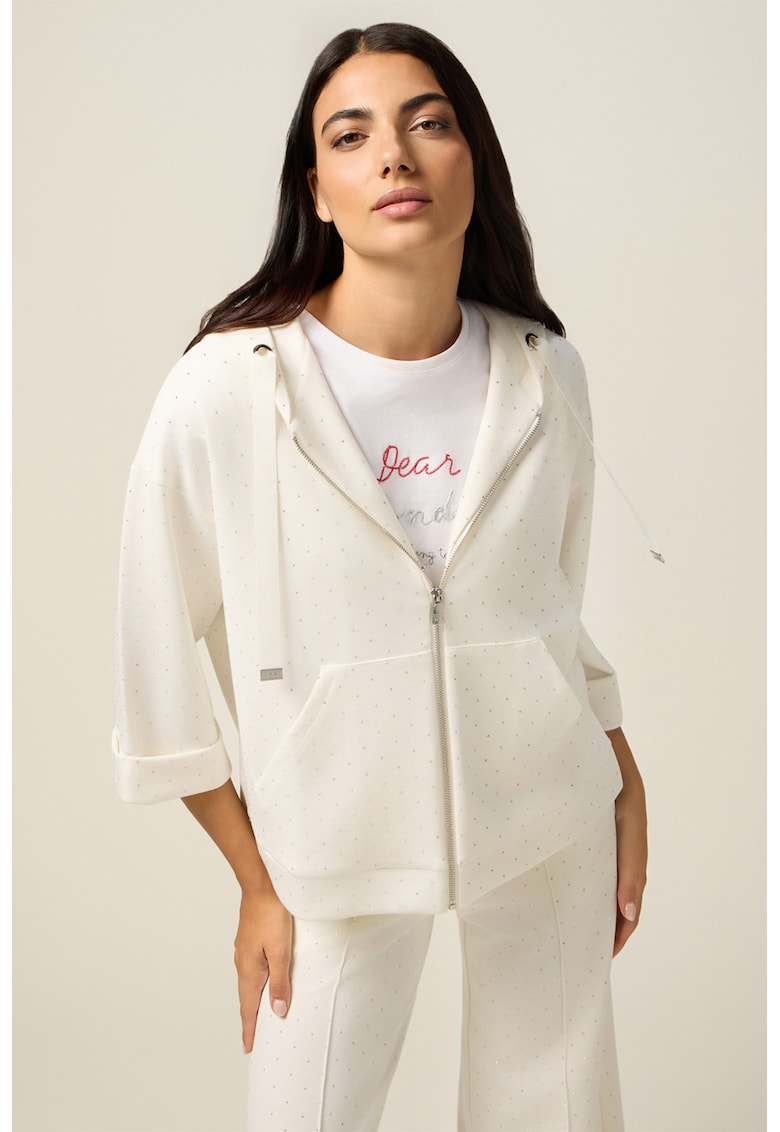 Hanorac din amestec de modal cu strasuri