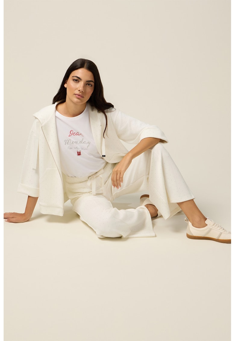 Pantaloni relaxed fit din amestec de modal cu pensa frontala