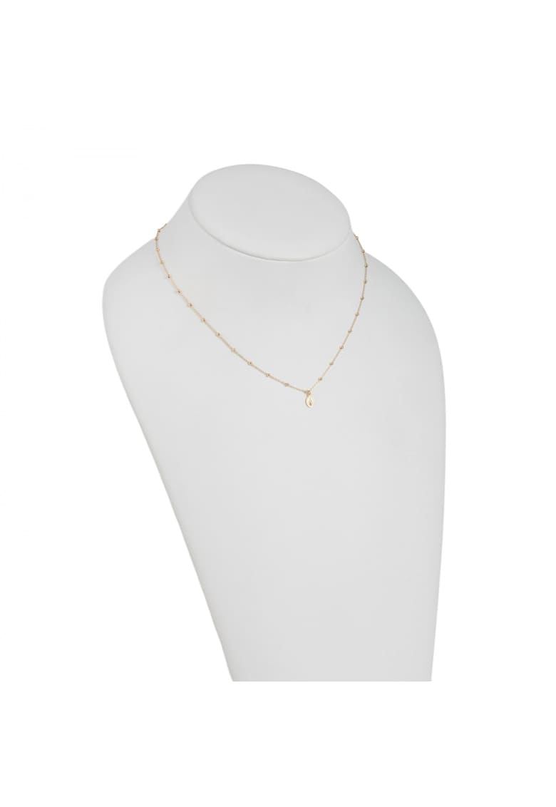 Colier Rozariu din Aur Galben de 18 Kt cu Lant si Bile Diamantate -