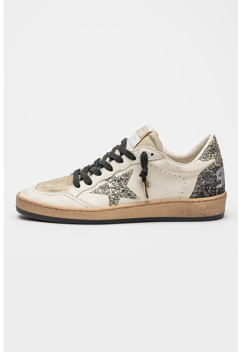 Pantofi sport de piele si piele intoarsa cu detalii stralucitoare Ballstar