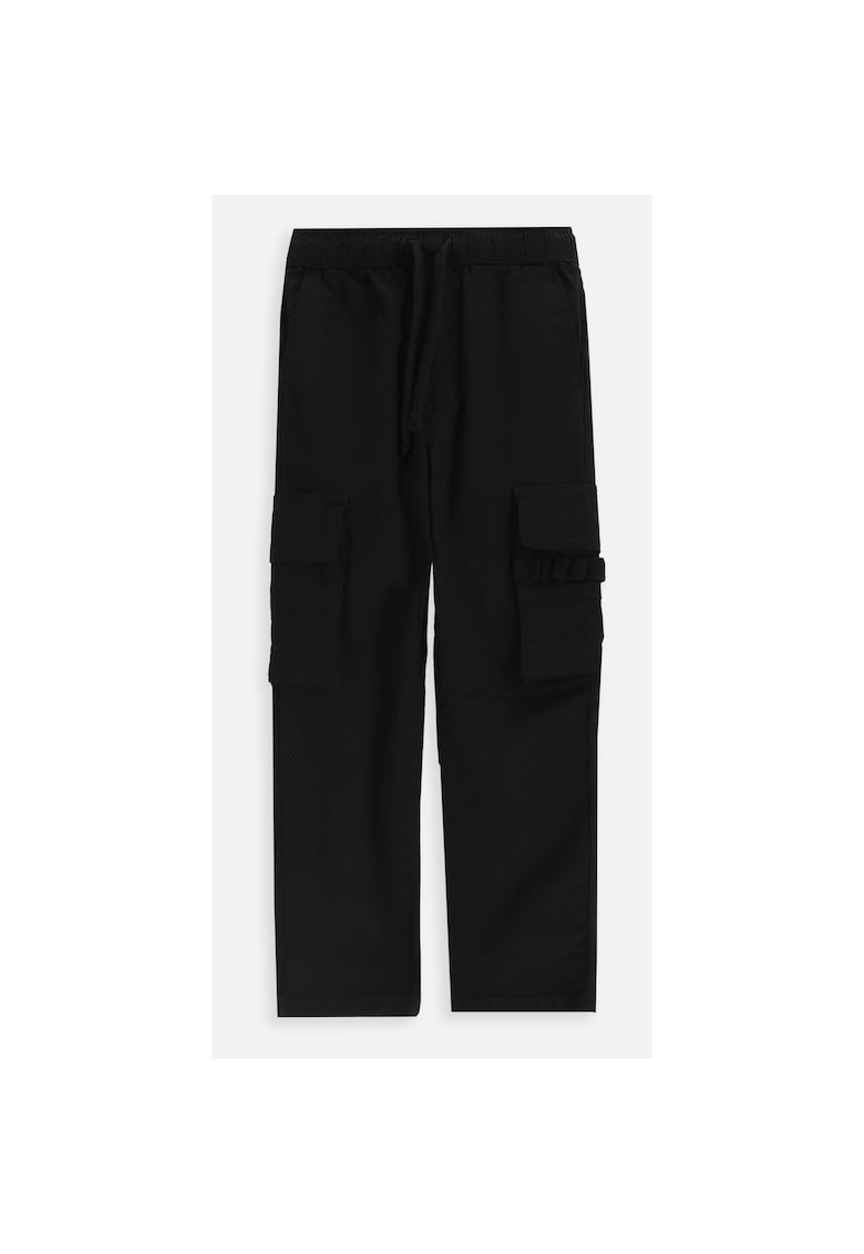 Pantaloni Cargo ZC5119101ABK-021 - bumbac - cu elastic si snur in talie - negru