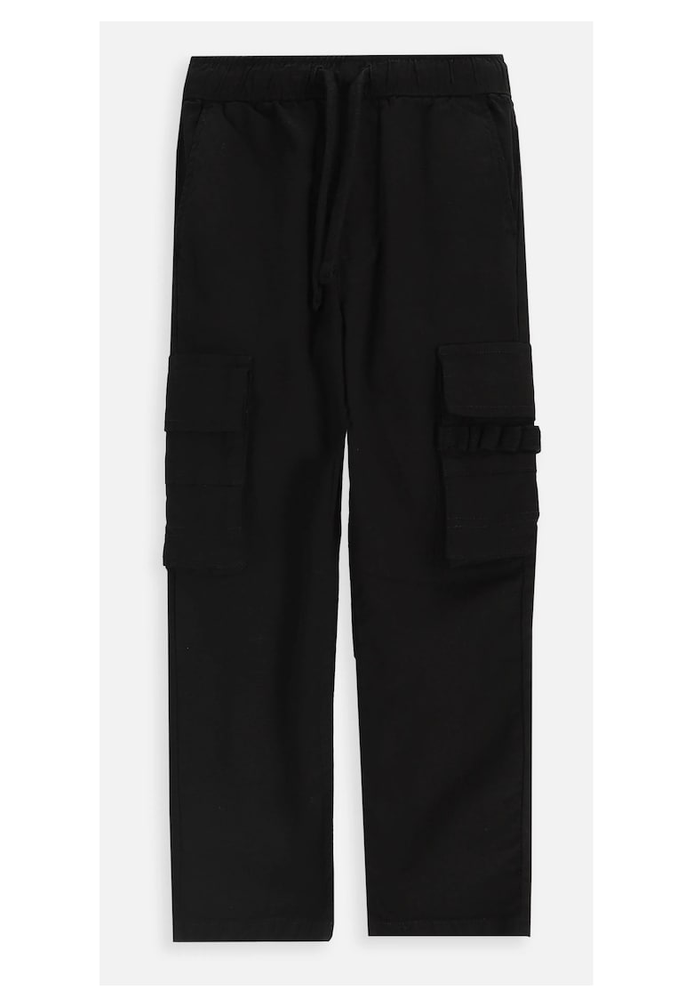 Pantaloni Cargo ZC5119101ABK-021 - bumbac - cu elastic si snur in talie - negru