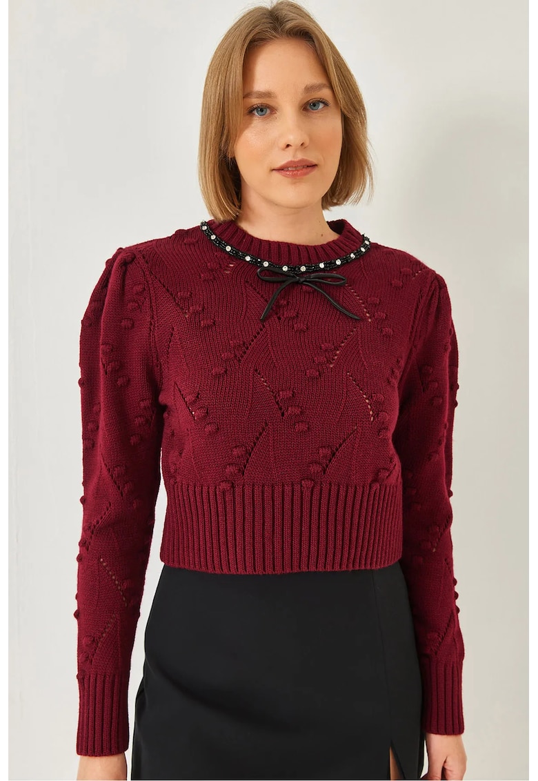 Pulover -  mulat - rosu - tricot -