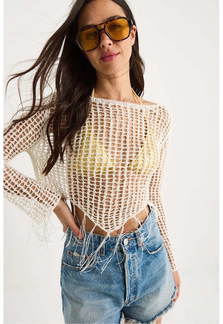 Top dama - Tricot - Bej -