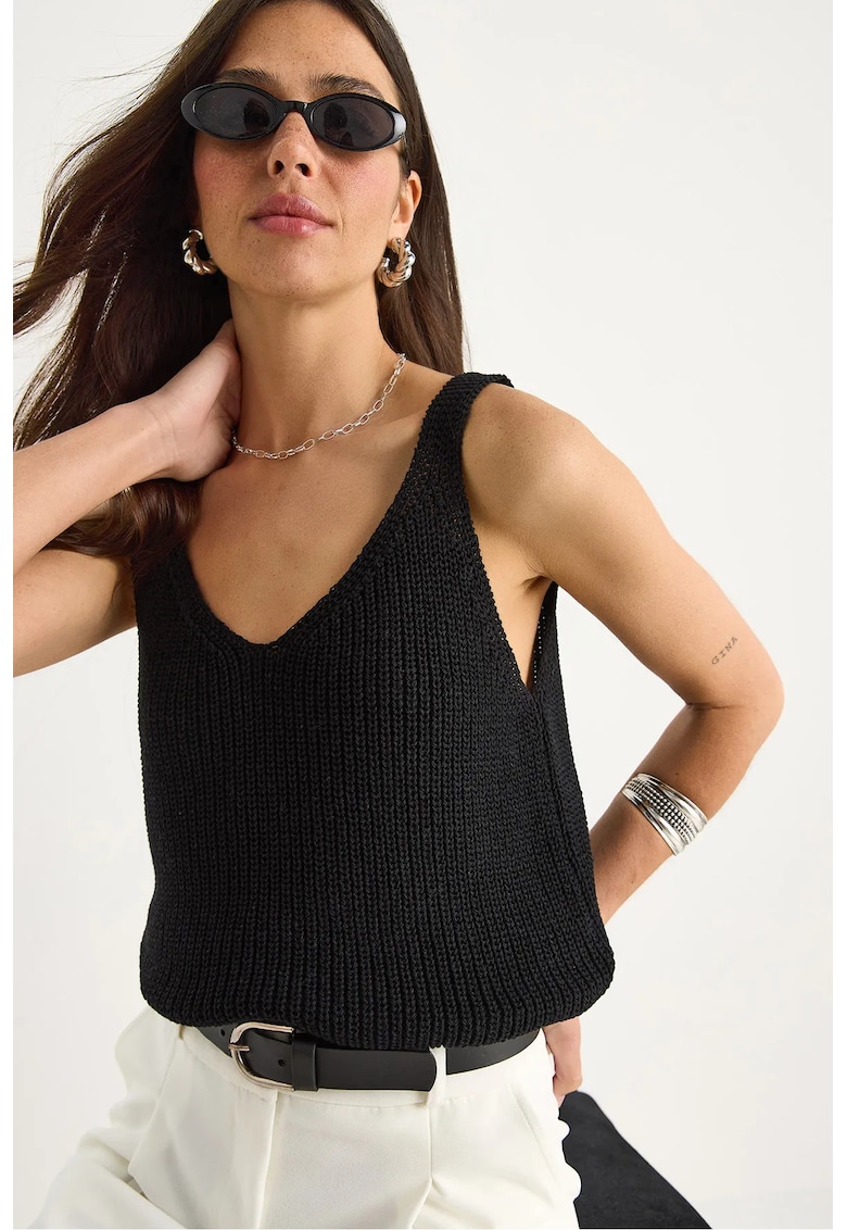 Top dama - HiCCUP - Tricot - Negru -