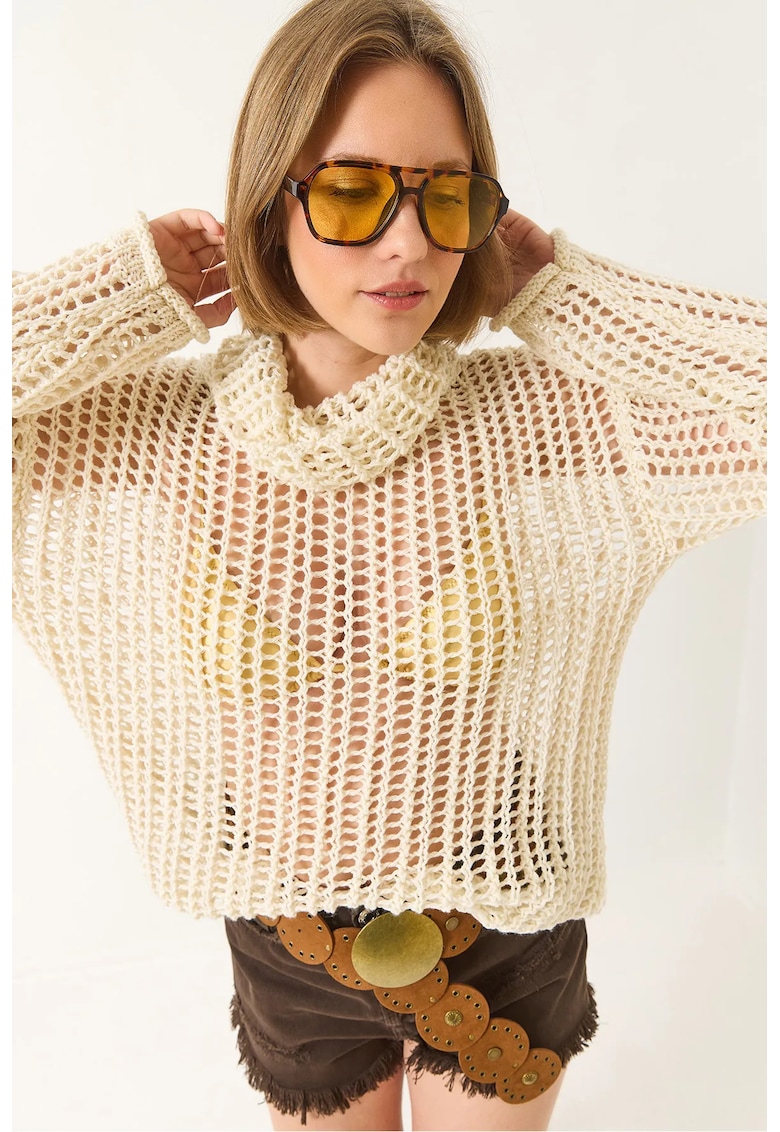 Bluza dama -  Bumbac/Poliester - Bej -