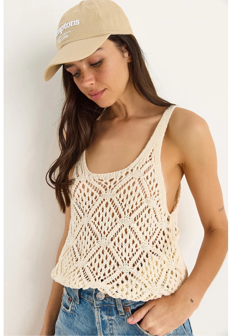 Top dama -  Bumbac/Poliester - Bej -