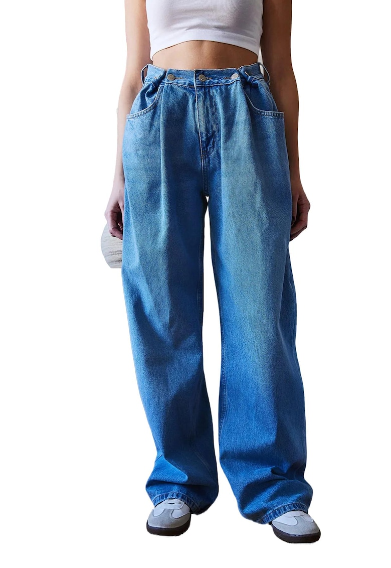 Pantaloni dama -  albastru - bumbac Pantaloni dama -  albastru - bumbac