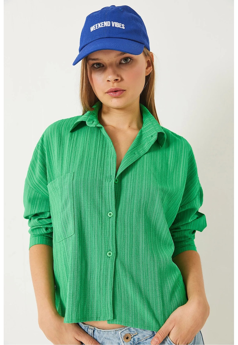 Camasa dama - LUCCI - verde - poliester-bumbac