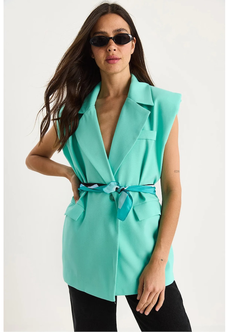 Vesta dama - supradimensionata - captusita - poliester/bumbac - verde