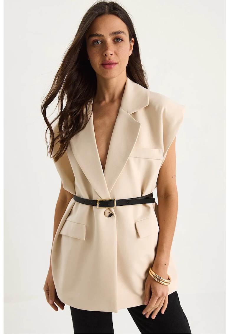 Vesta dama supradimensionata din poliester/bumbac