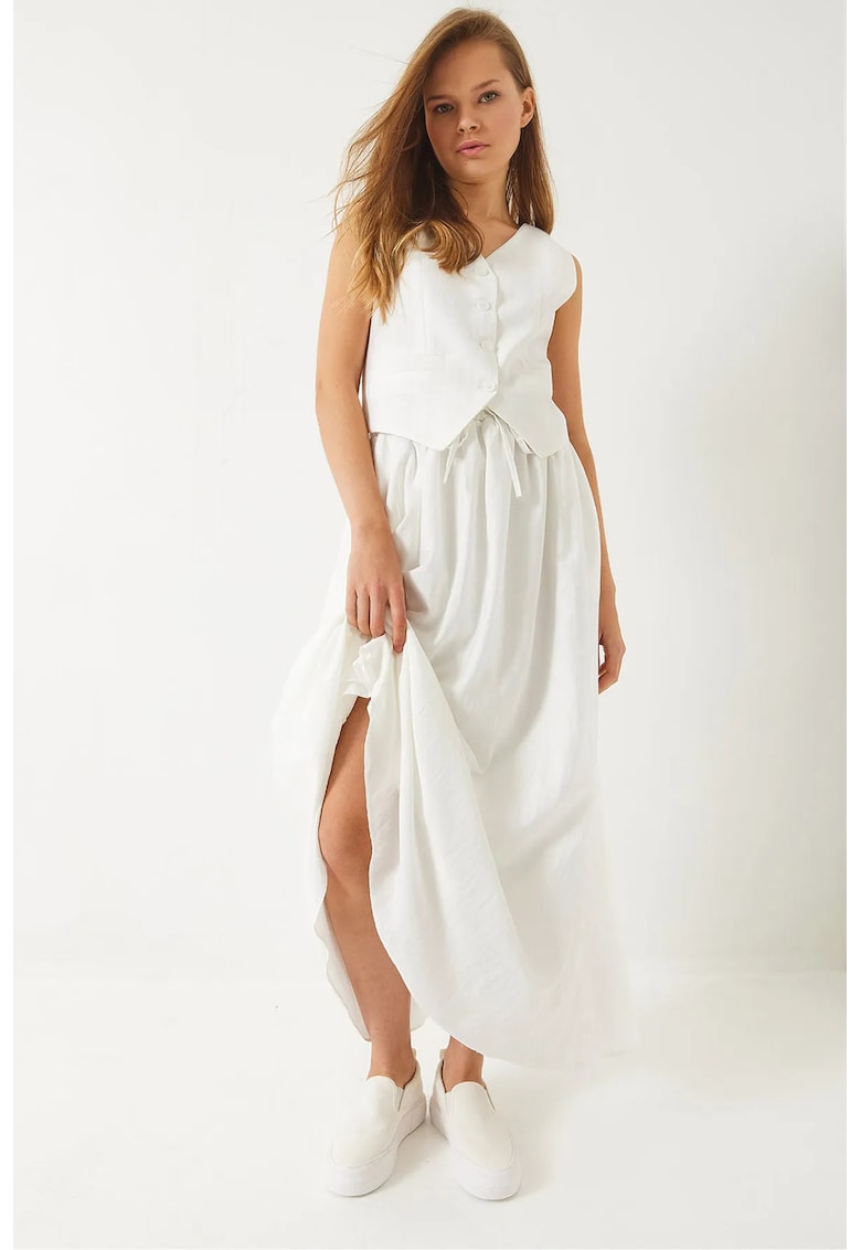 Compleu dama - doua piese - HiCCUP - rayon/poliester/nylon - alb
