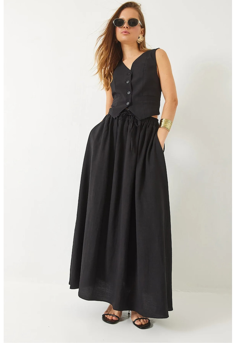 Compleu dama - doua piese - rayon/poliester/nylon - negru