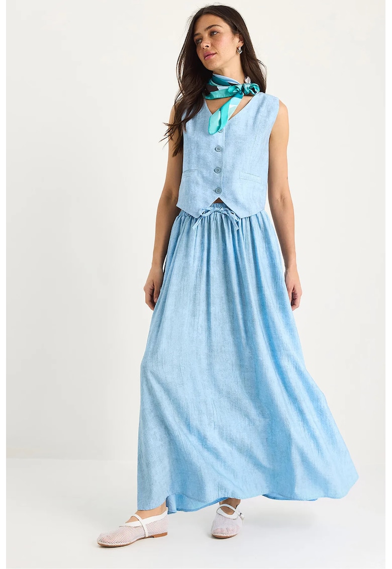 Compleu dama - doua piese -  rayon/poliester/nylon - albastru deschis