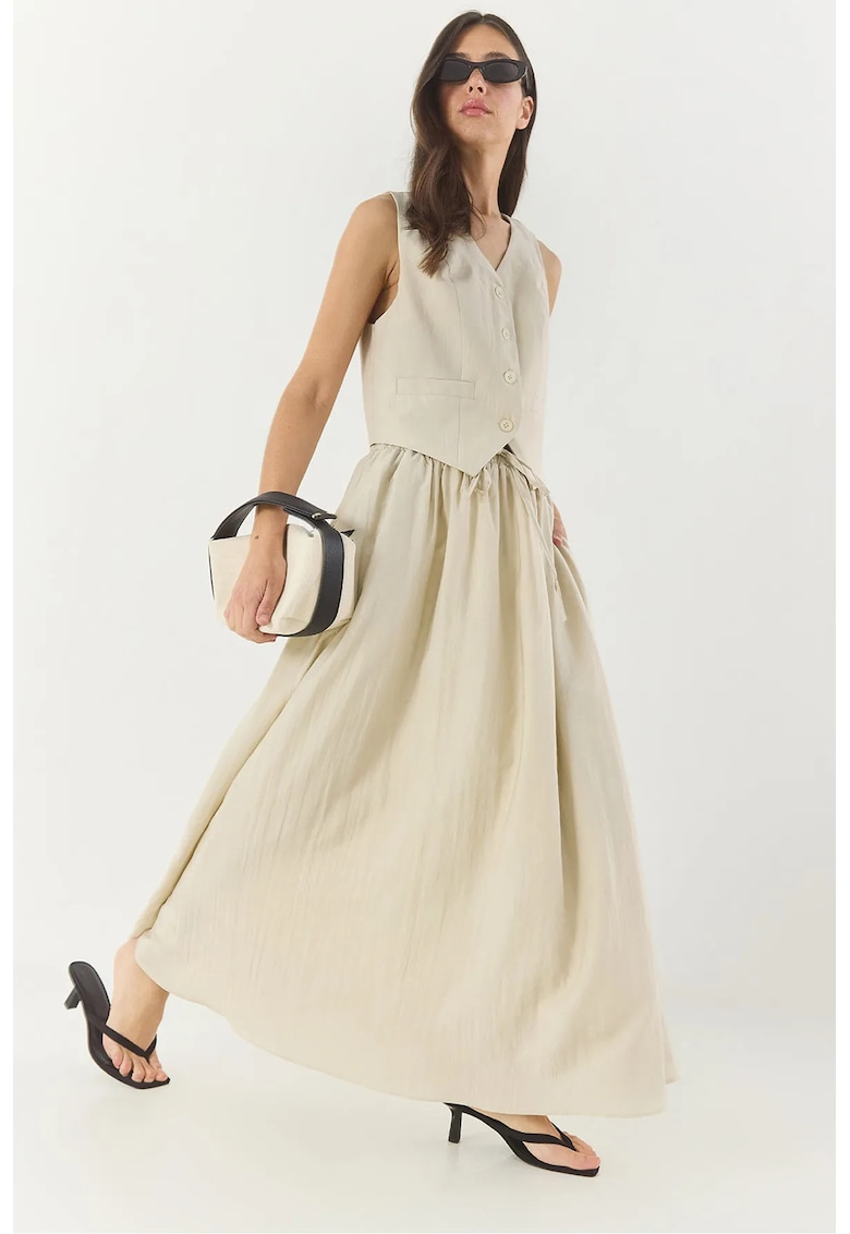 Compleu dama - doua piese -  rayon/poliester/nylon - bej