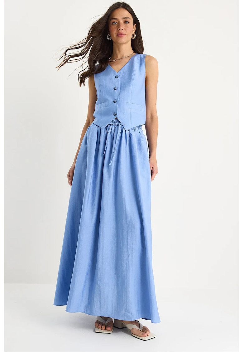 Compleu dama - doua piese -  rayon/poliester/nylon - albastru