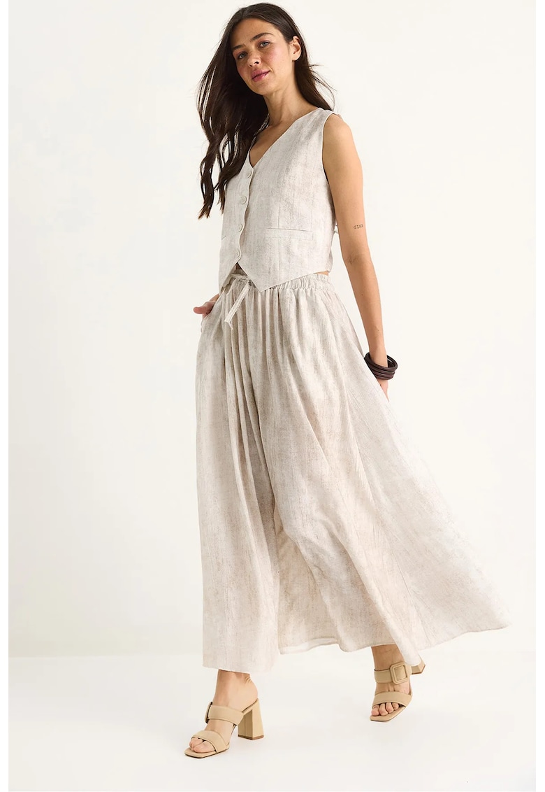 Compleu dama - 2 piese - rayon/poliester/nylon - alb