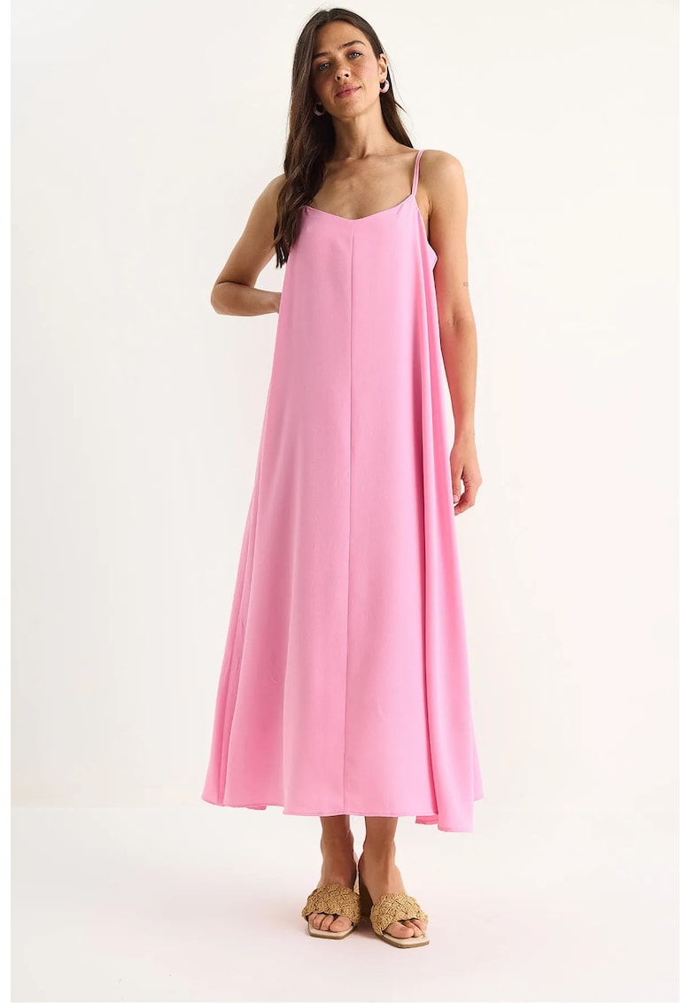 Rochie maxi dama - HiCCUP - poliester/bumbac - roz