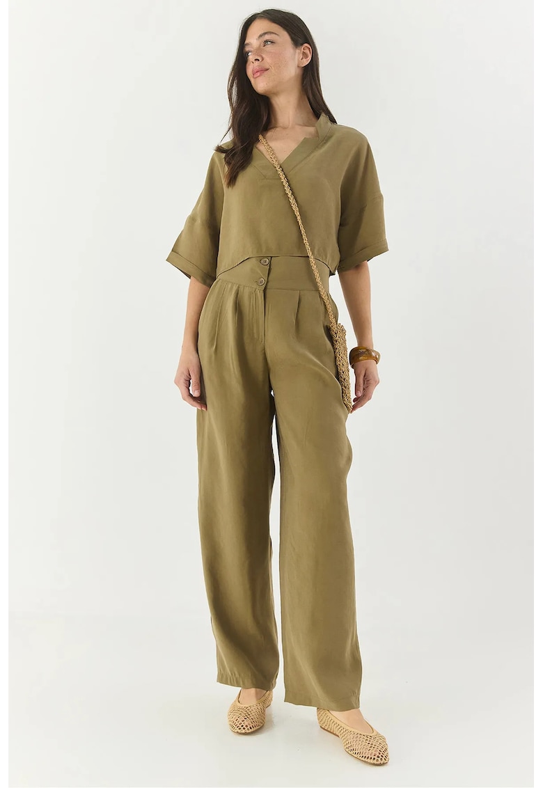 Compleu dama -  decolteu in V - modal/poliester - verde